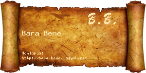 Bara Bene névjegykártya